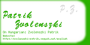 patrik zvolenszki business card